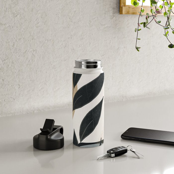 Abstract Art Tropical Leaves 5 Water Bottle Gallery Image 4