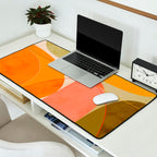 mid century geometric lines curry blush spring Desk Mat Gallery Image 2