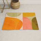 mid century geometric lines curry blush spring Rug Gallery Image 1