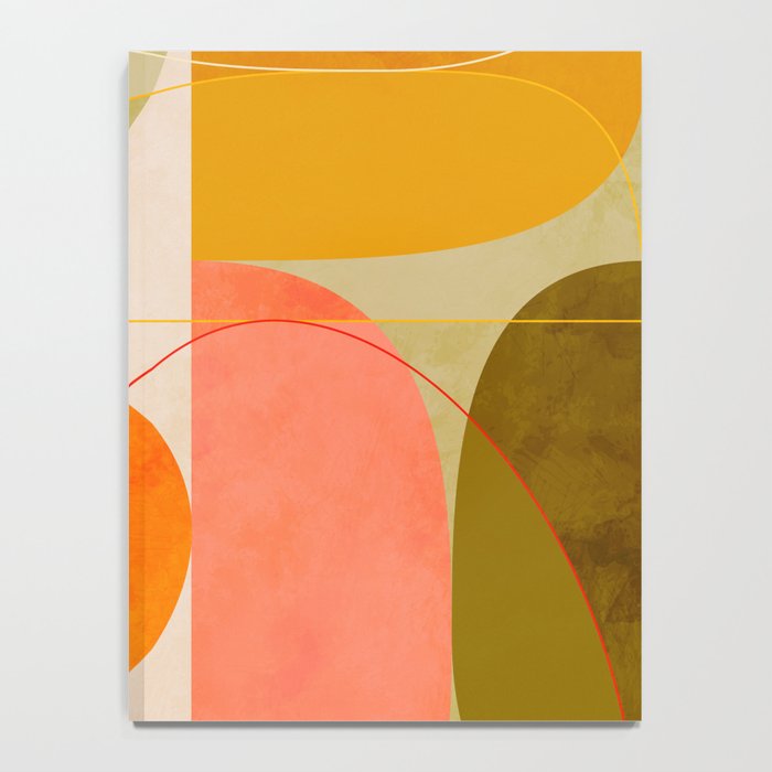 mid century geometric lines curry blush spring Notebook Gallery Image 4