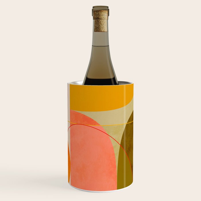 mid century geometric lines curry blush spring Wine Chiller Gallery Image 3
