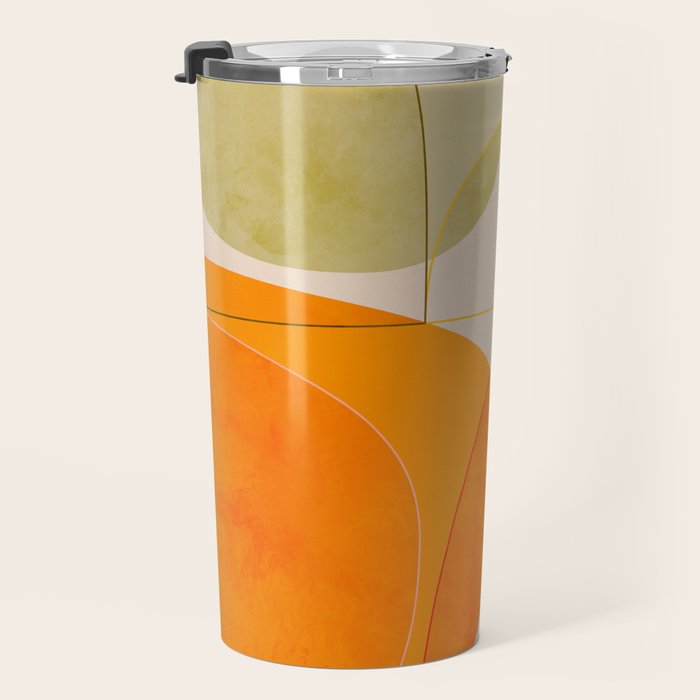 mid century geometric lines curry blush spring Travel Mug Gallery Image 3