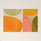 mid century geometric lines curry blush spring Welcome Mat Gallery Image 1