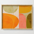 mid century geometric lines curry blush spring Serving Tray Gallery Image 1