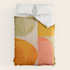 mid century geometric lines curry blush spring Comforter Gallery Image 6