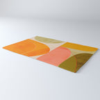 mid century geometric lines curry blush spring Rug Gallery Image 3