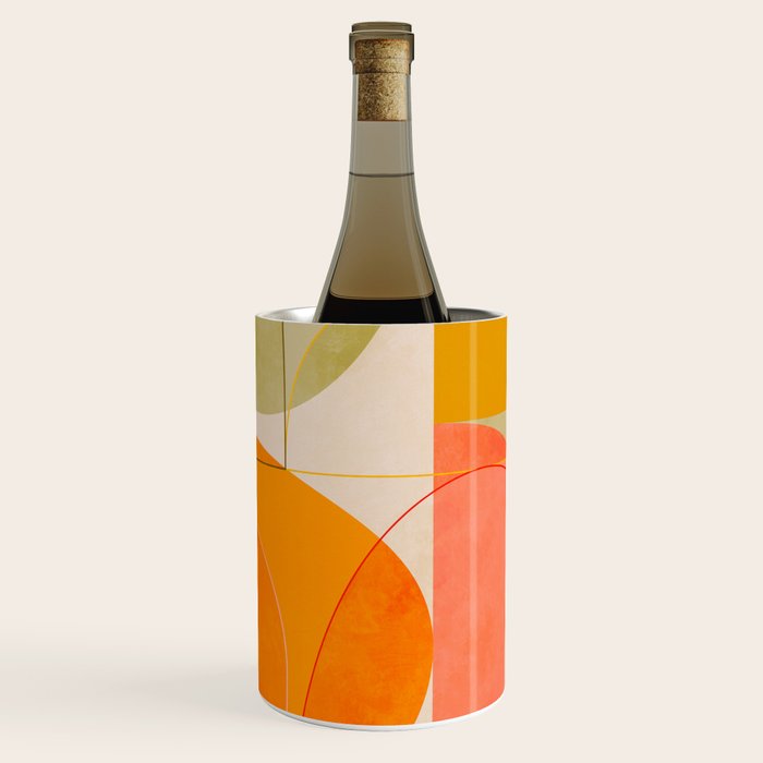 mid century geometric lines curry blush spring Wine Chiller Gallery Image 1