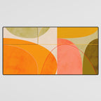 mid century geometric lines curry blush spring Desk Mat Gallery Image 3