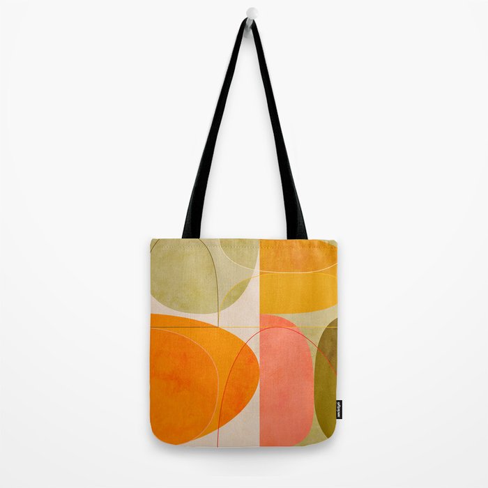 mid century geometric lines curry blush spring Tote Bag Gallery Image 2