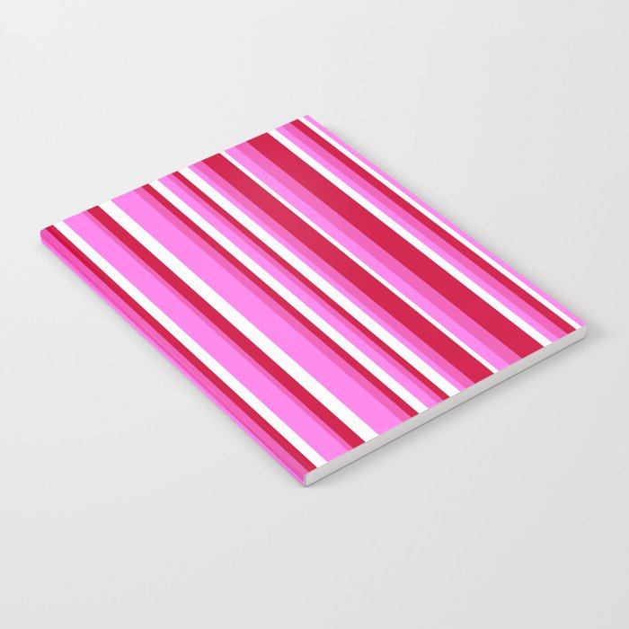 Classic Stripes XVII - Y2K Pink and Red Notebook Gallery Image 2
