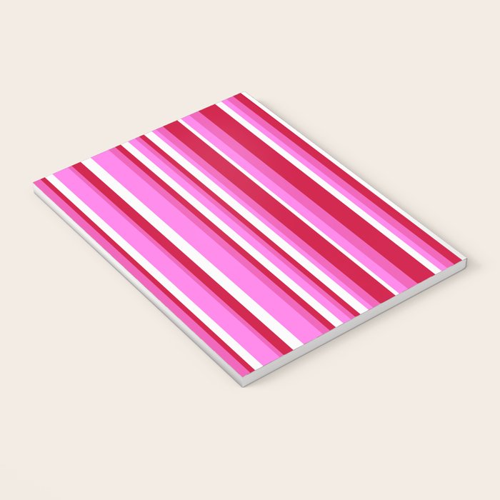 Classic Stripes XVII - Y2K Pink and Red Notebook Gallery Image 3