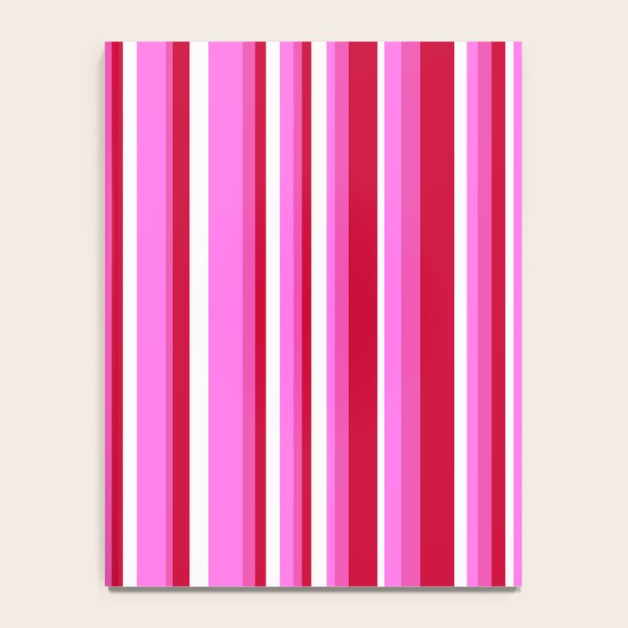 Classic Stripes XVII - Y2K Pink and Red Notebook Gallery Image 4