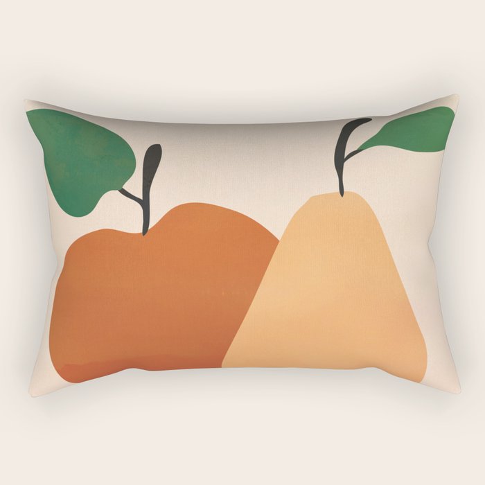An Apple and a Pear Rectangular Pillow Gallery Image 1