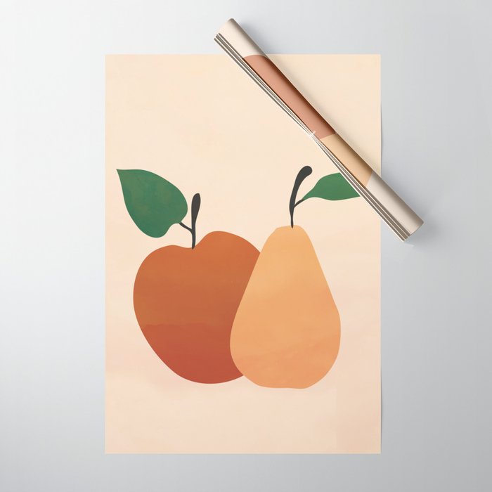 An Apple and a Pear Wrapping Paper Gallery Image 1