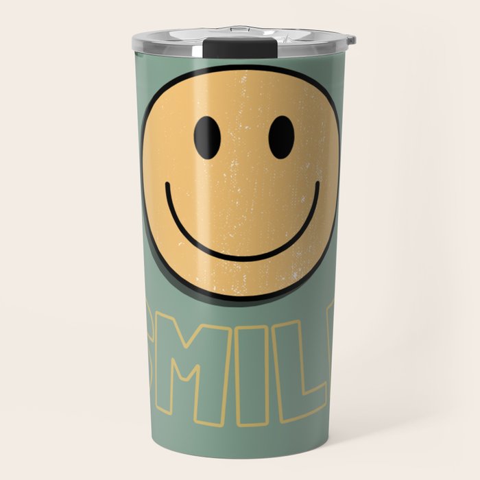 Smile Retro Travel Mug Gallery Image 1