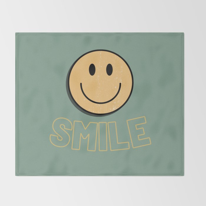 Smile Retro Throw Blanket Gallery Image 2