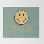 Smile Retro Throw Blanket Gallery Image 2