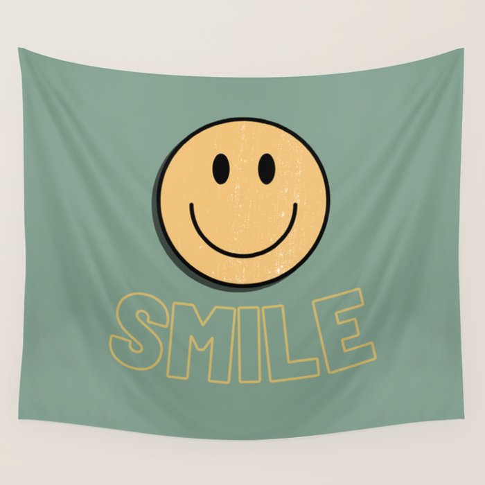Smile Retro Wall Tapestry Gallery Image 1