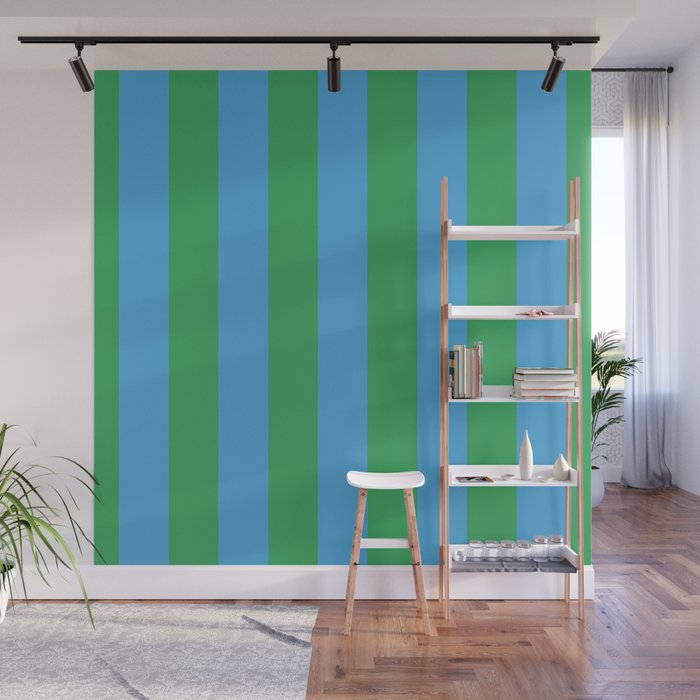 Green Blue Stripe - Joy Of Together Wall Mural Gallery Image 1
