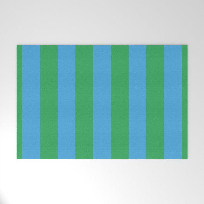Green Blue Stripe - Joy Of Together Welcome Mat Gallery Image 1