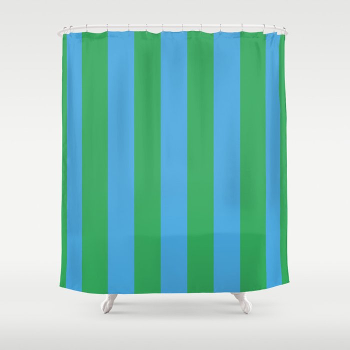 Green Blue Stripe - Joy Of Together Shower Curtain Gallery Image 1