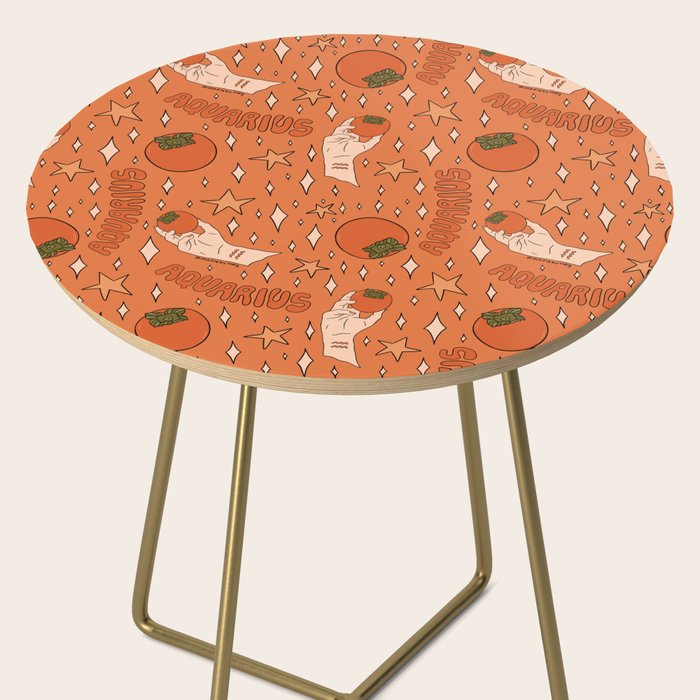 Aquarius Persimmon Print Side Table Gallery Image 2