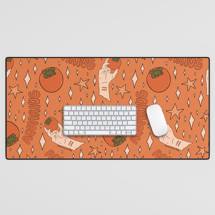 Aquarius Persimmon Print Desk Mat Gallery Image 1