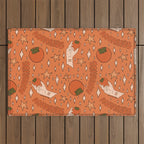 Aquarius Persimmon Print Outdoor Rug Gallery Image 1