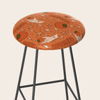 Aquarius Persimmon Print Stool Gallery Image 2