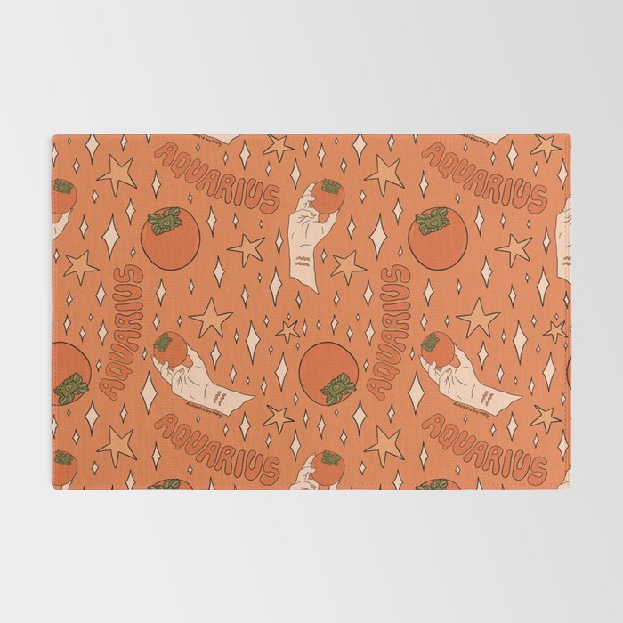 Aquarius Persimmon Print Rug Gallery Image 2