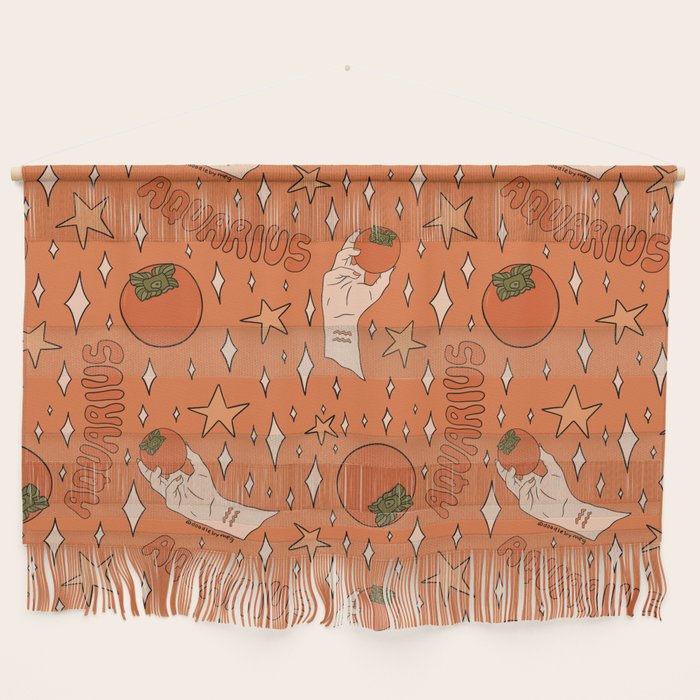 Aquarius Persimmon Print Wall Hanging Gallery Image 1