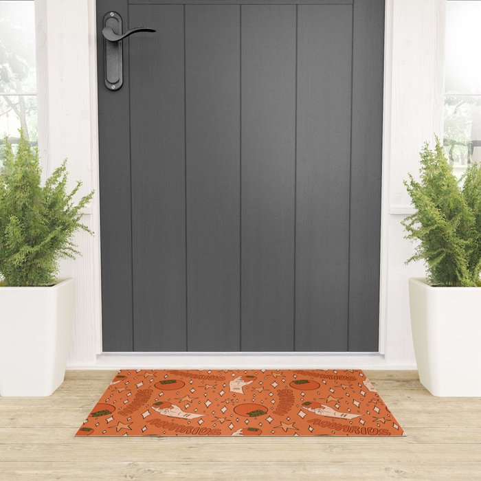 Aquarius Persimmon Print Welcome Mat Gallery Image 3