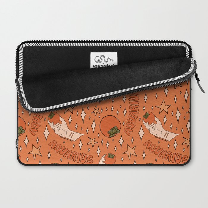 Aquarius Persimmon Print Laptop Sleeve Gallery Image 2