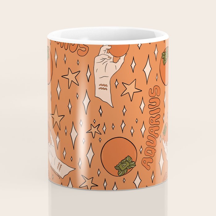 Aquarius Persimmon Print Coffee Mug Gallery Image 4