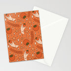 Aquarius Persimmon Print Stationery Card Gallery Image 2