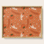 Aquarius Persimmon Print Serving Tray Gallery Image 1