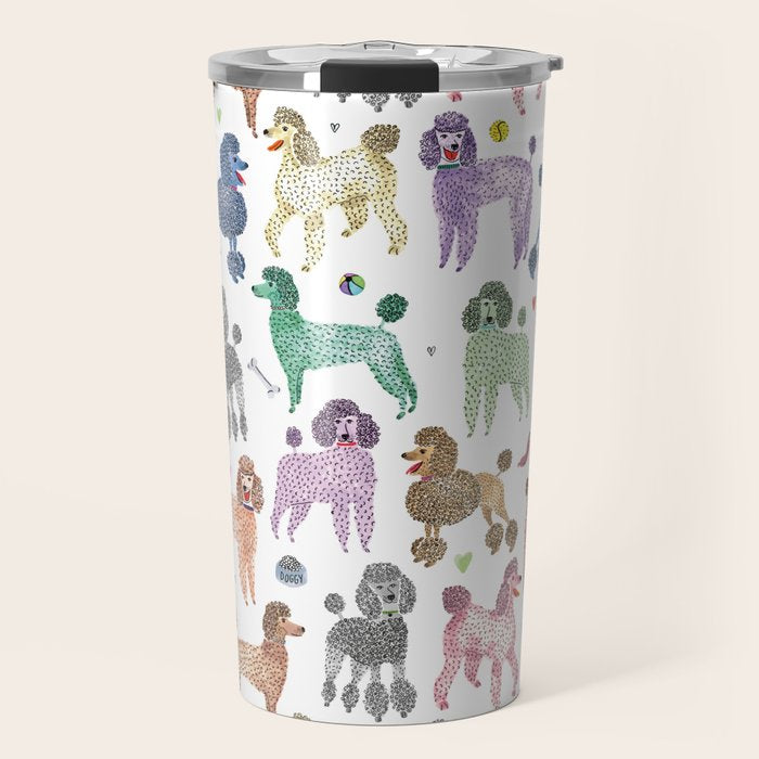 Poodles by Veronique de Jong Travel Mug Gallery Image 1