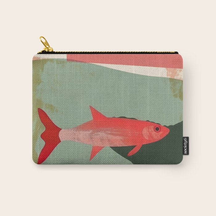 Red Fish Abstract Carry All Pouch Gallery Image 1