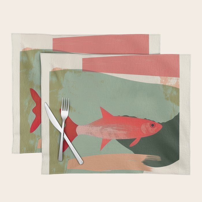 Red Fish Abstract Placemat Gallery Image 1
