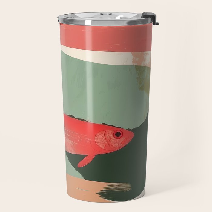 Red Fish Abstract Travel Mug Gallery Image 2