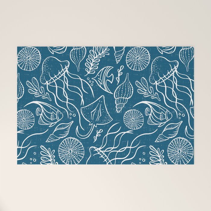 Sea Life - Marine Blue Welcome Mat Gallery Image 1