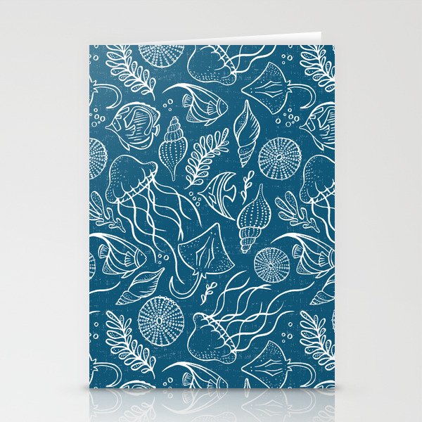 Sea Life - Marine Blue Stationery Card Gallery Image 2