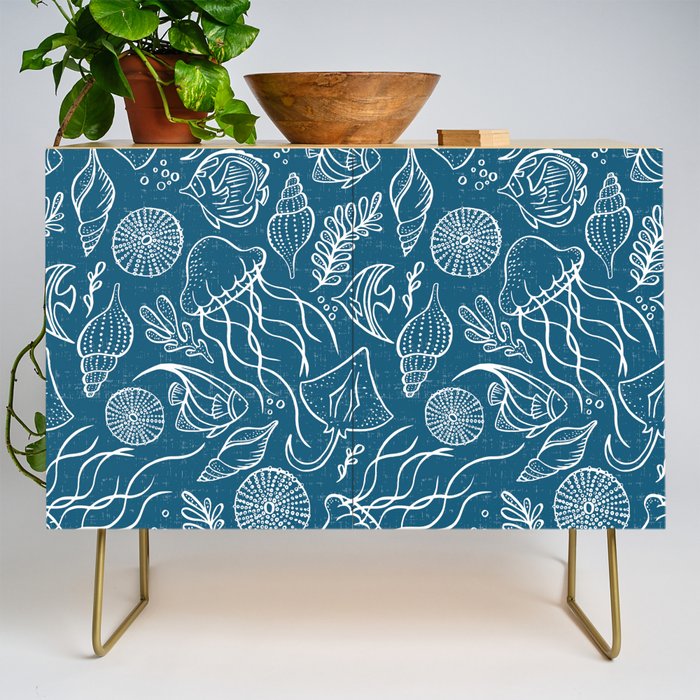 Sea Life - Marine Blue Credenza Gallery Image 1