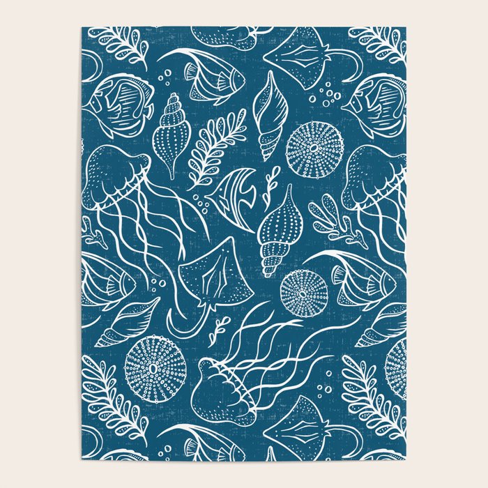 Sea Life - Marine Blue Poster Gallery Image 1