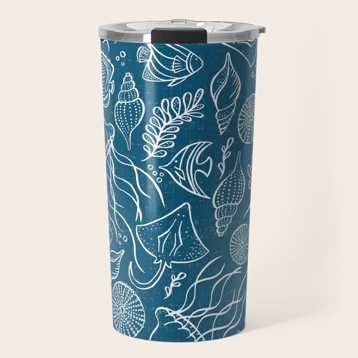 Sea Life - Marine Blue Travel Mug Gallery Image 1