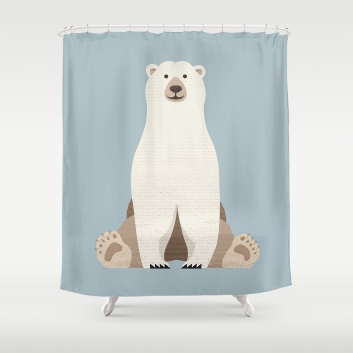 Whimsy Polar Bear Shower Curtain Gallery Image 1