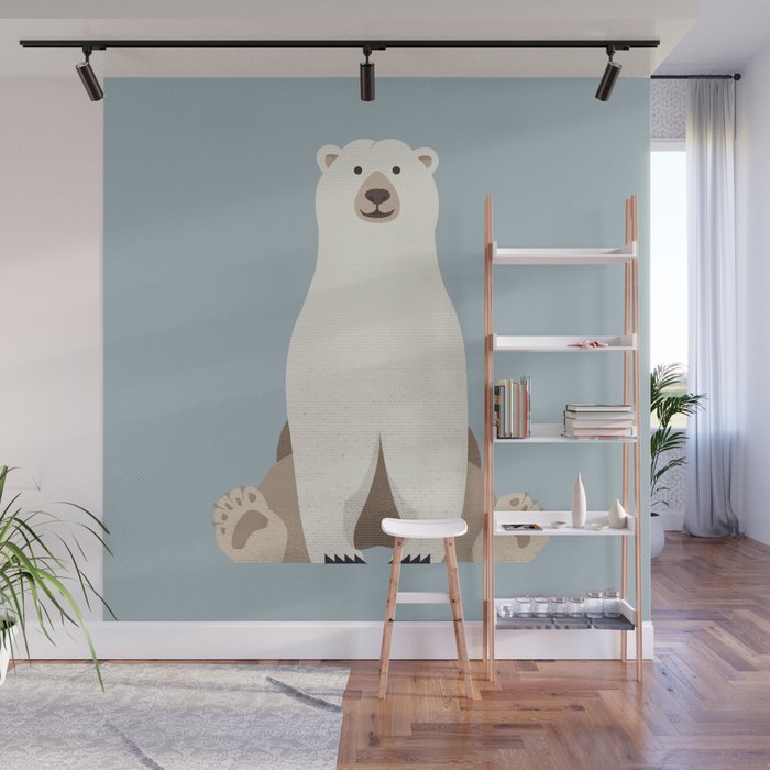 Whimsy Polar Bear Wall Mural Gallery Image 1