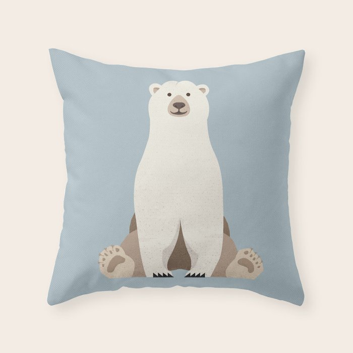 Whimsy Polar Bear Throw Pillow Gallery Image 1