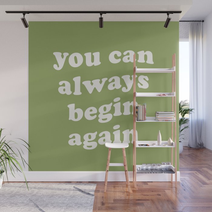 Begin Again Green Wall Mural Gallery Image 1
