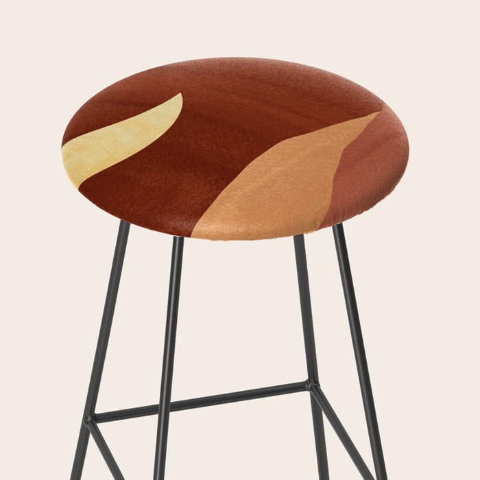 TERRACOTTA NIGHT, abstract landscape, moon and desert Stool Gallery Image 2